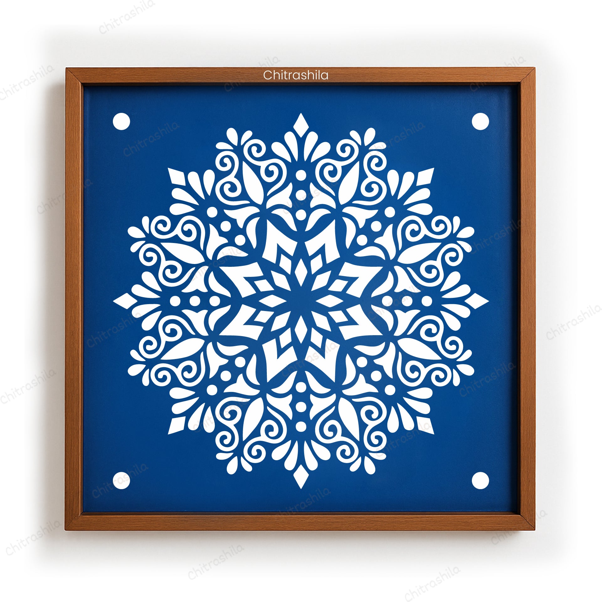 CHITRASHILA® Floral Star Traditional Rangoli Stencil | Reusable Rangoli Stencil 10×10 Inch (WS-47)