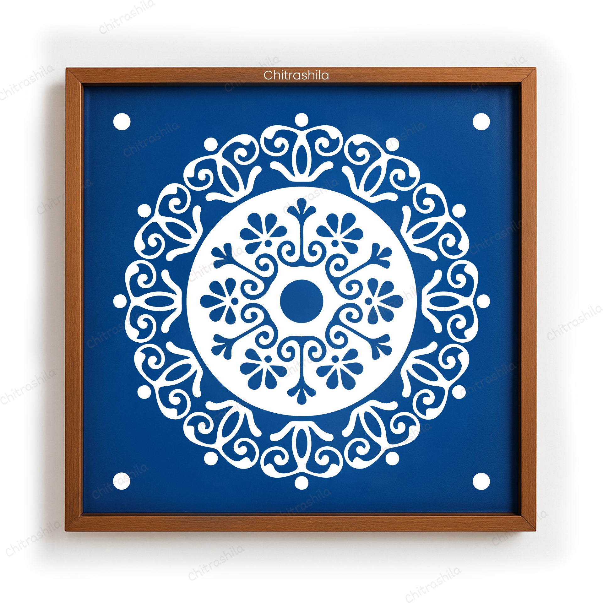 CHITRASHILA® Pushpa Mandala Rangoli Stencil | Reusable Rangoli Stencil 10×10 Inch (WS-46)