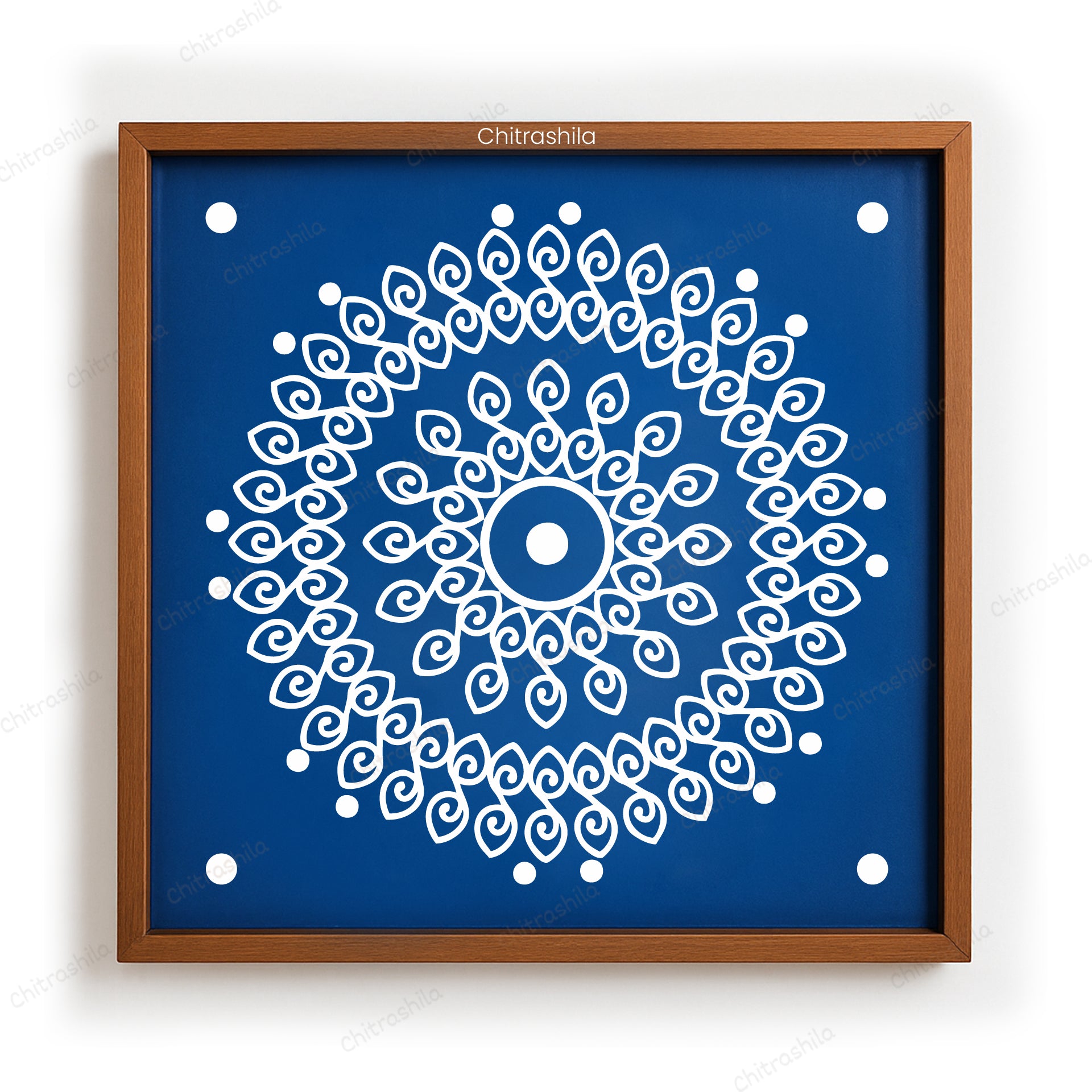 CHITRASHILA® Ananda Chakra Wooden Rangoli Stencil | Reusable Rangoli Stencil 10×10 Inch (WS-45)