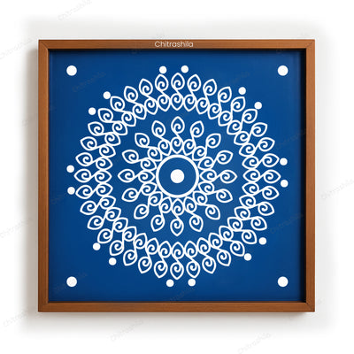 CHITRASHILA® Ananda Chakra Wooden Rangoli Stencil | Reusable Rangoli Stencil 10×10 Inch (WS-45)