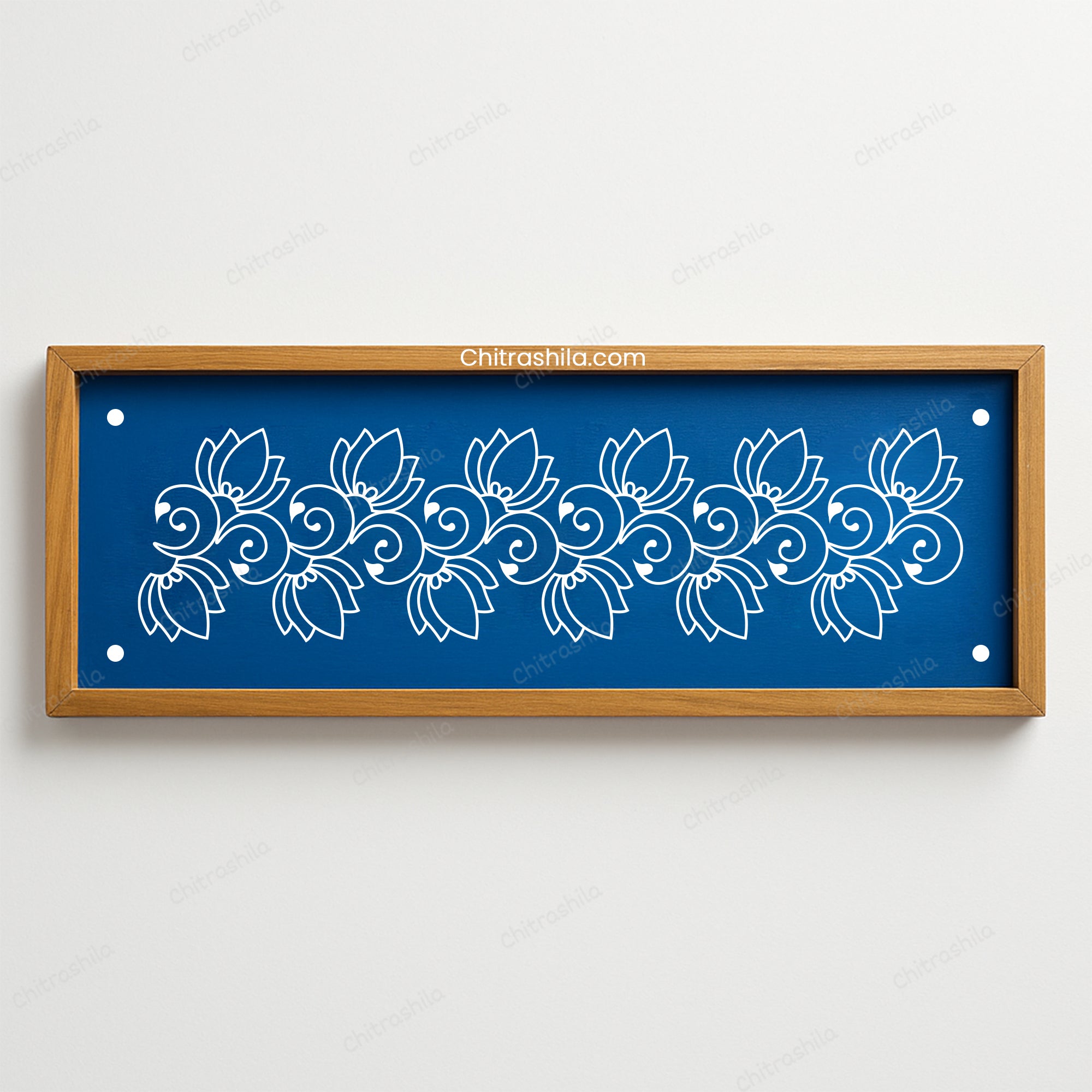 CHITRASHILA® Modern Vine Flower Border Wooden Rangoli Stencil 17x5 inches (WB-17)