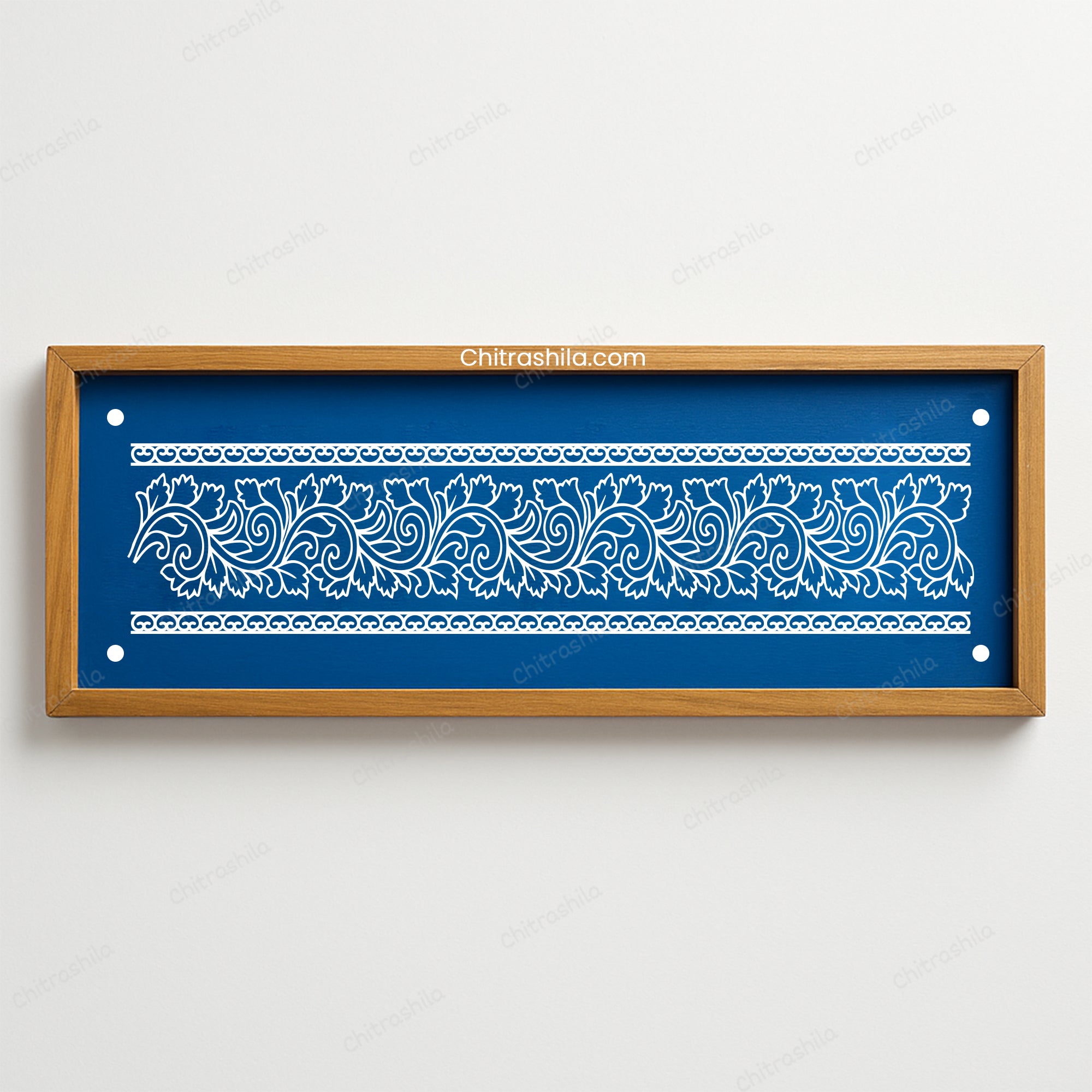 CHITRASHILA® Delicate Border Design Wooden Rangoli Stencil 17x5 Inches (WB‑33)