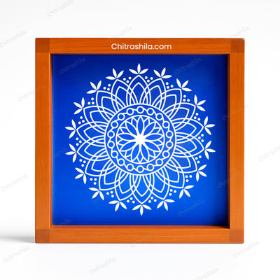 CHITRASHILA® Flower Design Wooden Rangoli Stencil 5x5 inches (WA-04)
