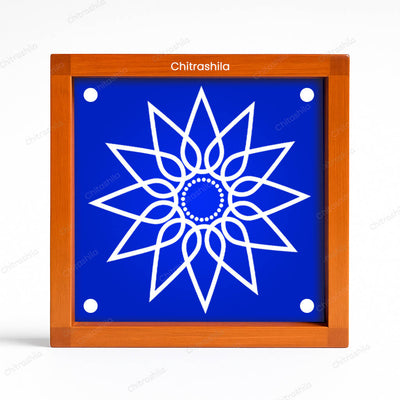 CHITRASHILA® Sun-Like Flower Wooden Rangoli Stencil 5x5 Inches (WA-47)