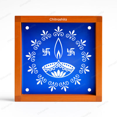 CHITRASHILA® Mandala Diya Rangoli Stencil – 5x5 Inches (WA-24)