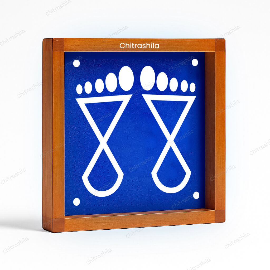 CHITRASHILA® Geometric Footprint Motif Rangoli Stencil – 5x5 Inches (WA-25)