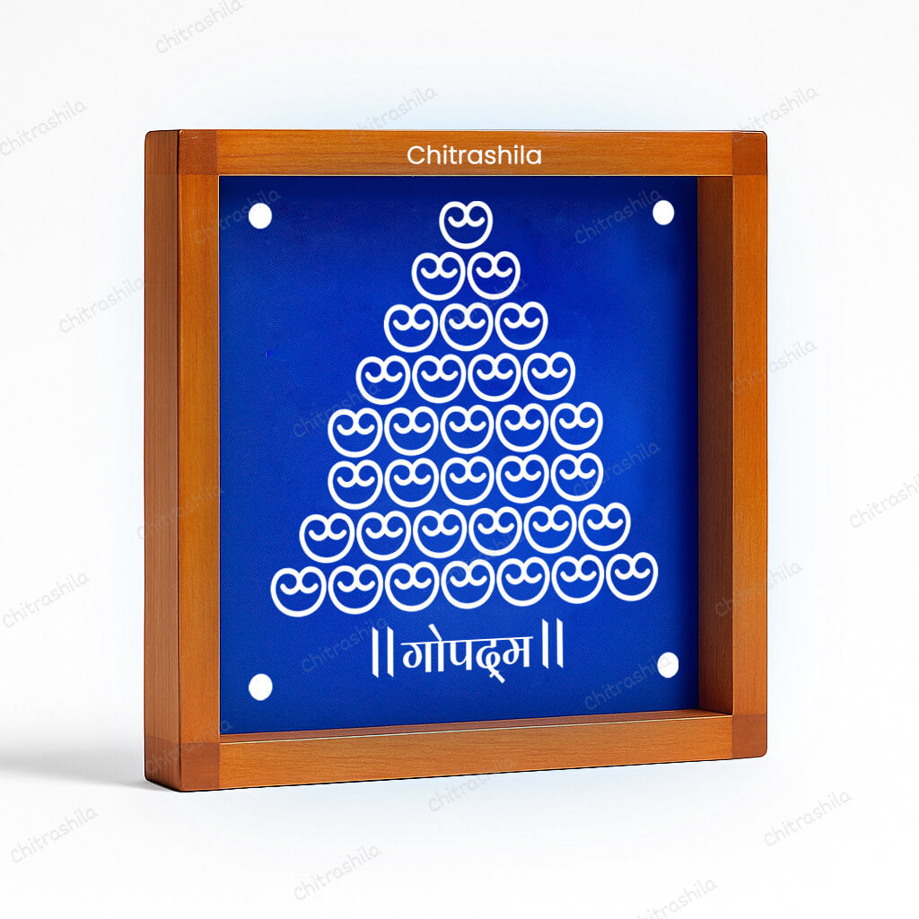 CHITRASHILA® 33 Gopadma Symbol Rangoli Stencil – 5x5 Inches (WA‑34)
