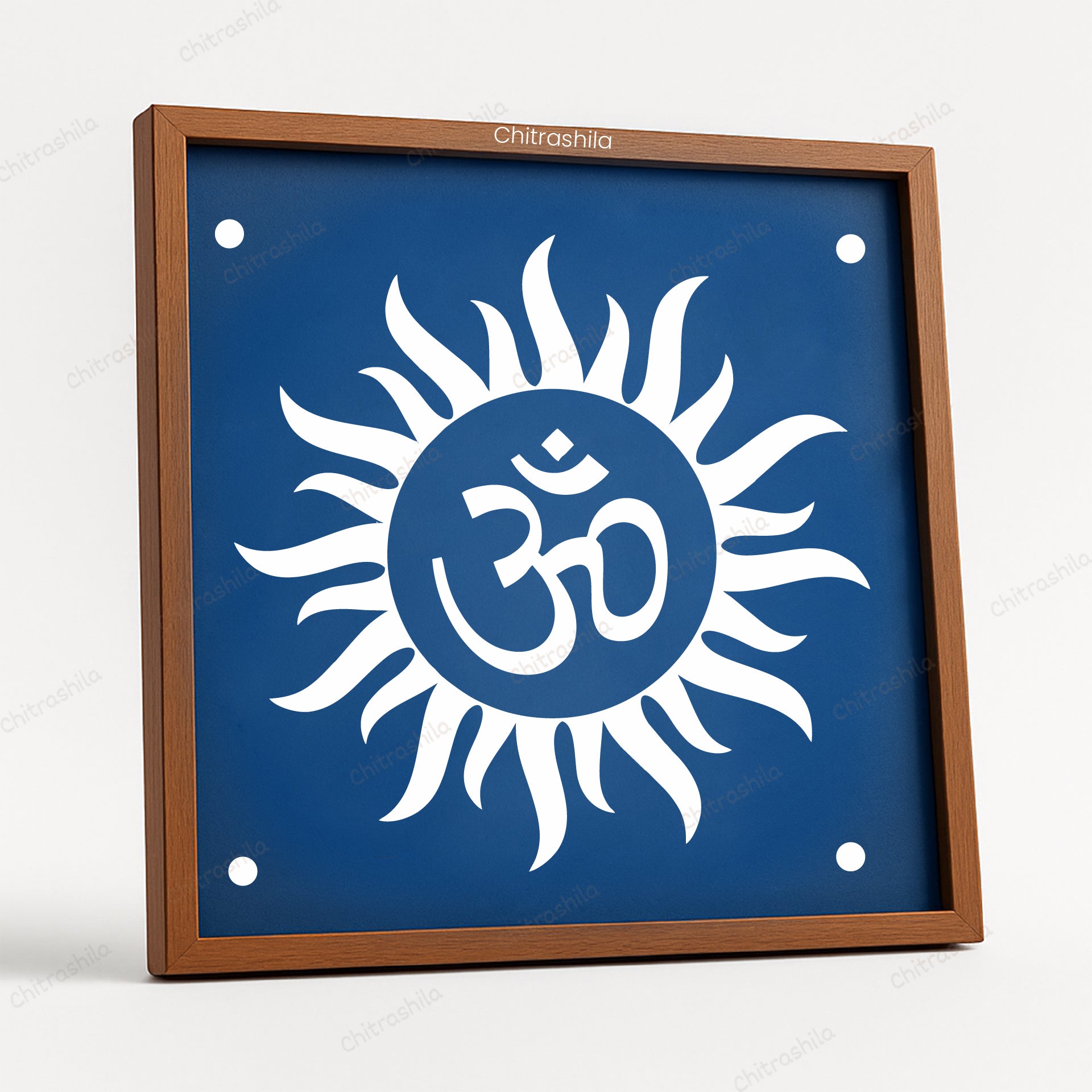 CHITRASHILA® Om Surya Wooden Rangoli Stencil | Reusable Rangoli Stencil 10×10 Inch (WS-42)