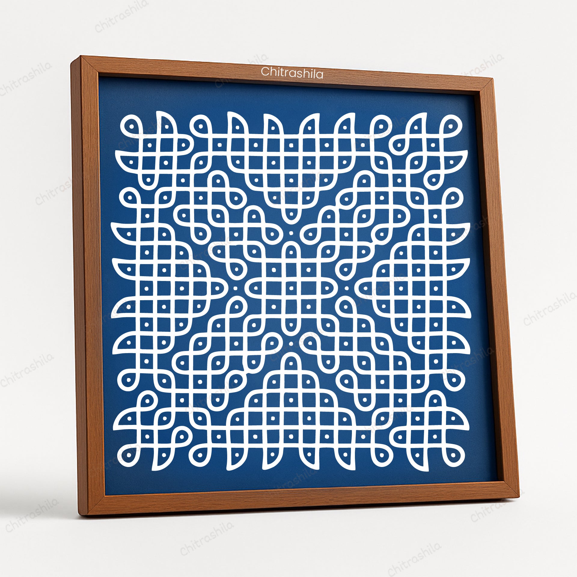 CHITRASHILA® Classic Kolam Wooden Rangoli Stencil | Reusable Rangoli Stencil 10×10 Inch (WS-58)