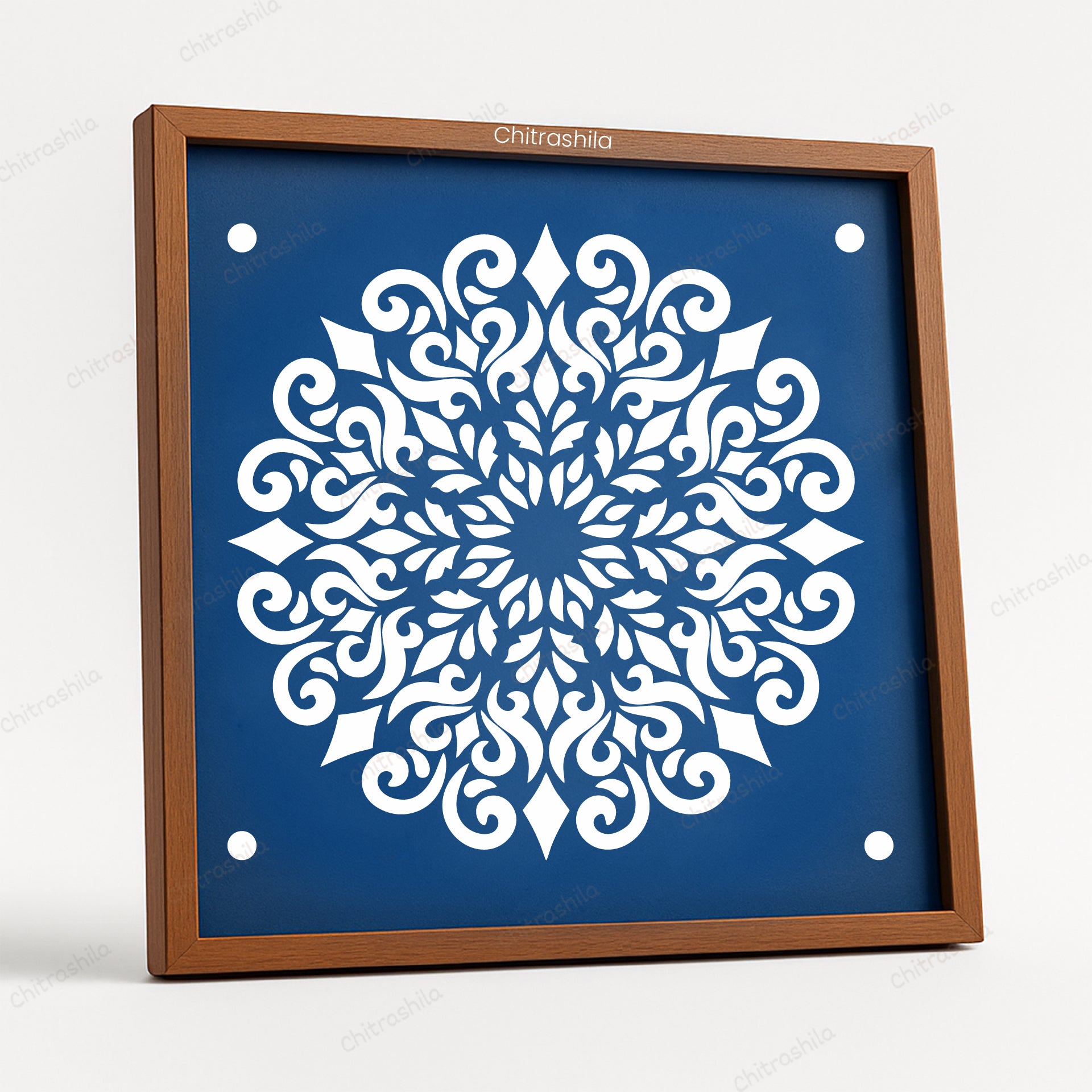 CHITRASHILA® Royal Mandala Wooden Rangoli Stencil | Reusable Rangoli Stencil 10×10 Inch (WS-50)