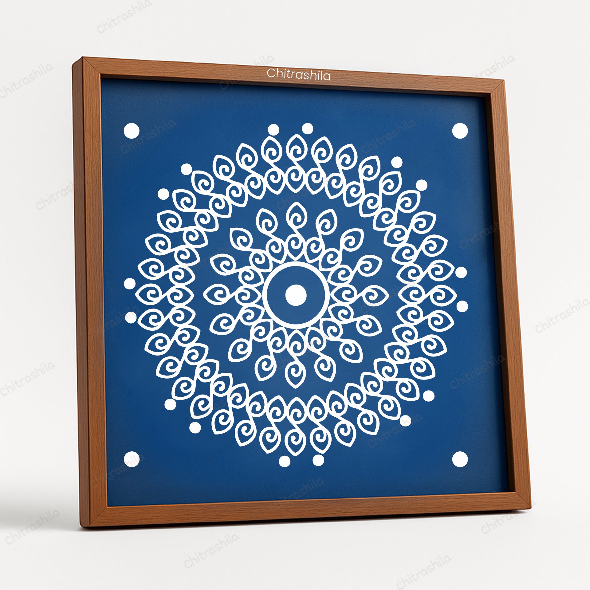CHITRASHILA® Ananda Chakra Wooden Rangoli Stencil | Reusable Rangoli Stencil 10×10 Inch (WS-45)