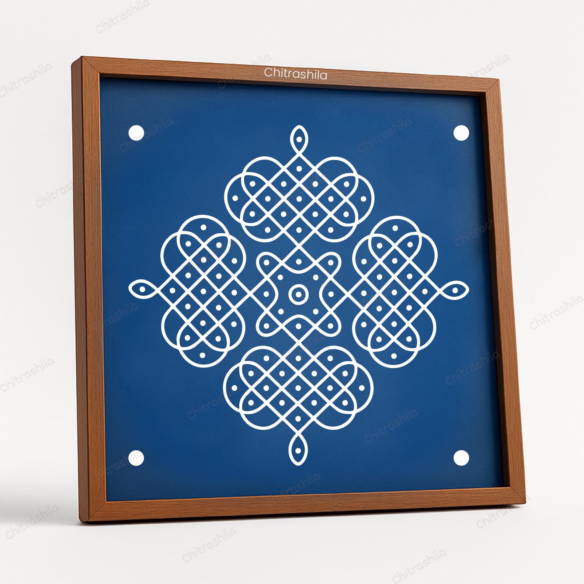CHITRASHILA® Nitya Kolam Wooden Rangoli Stencil | Reusable Rangoli Stencil 10×10 Inch (WS-60)