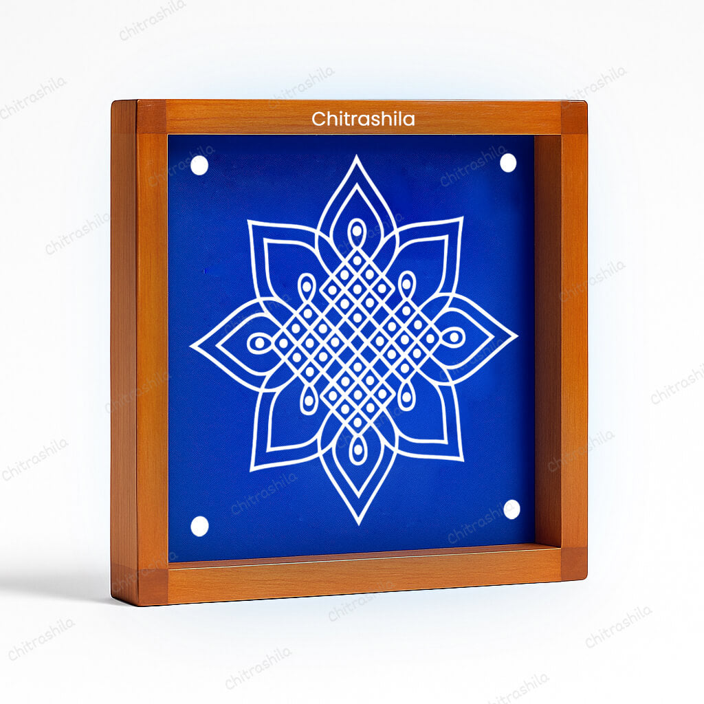 CHITRASHILA® Kolam Flower Heritage Rangoli Stencil – 5x5 Inches (WA-31)