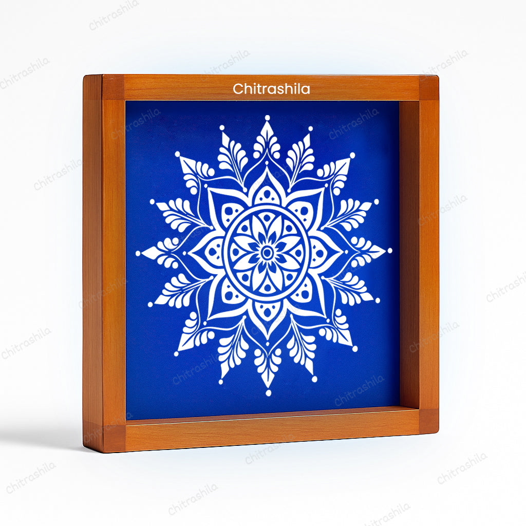 CHITRASHILA® Traditional Wooden Rangoli Stencil 5x5 Inches (WA-21)