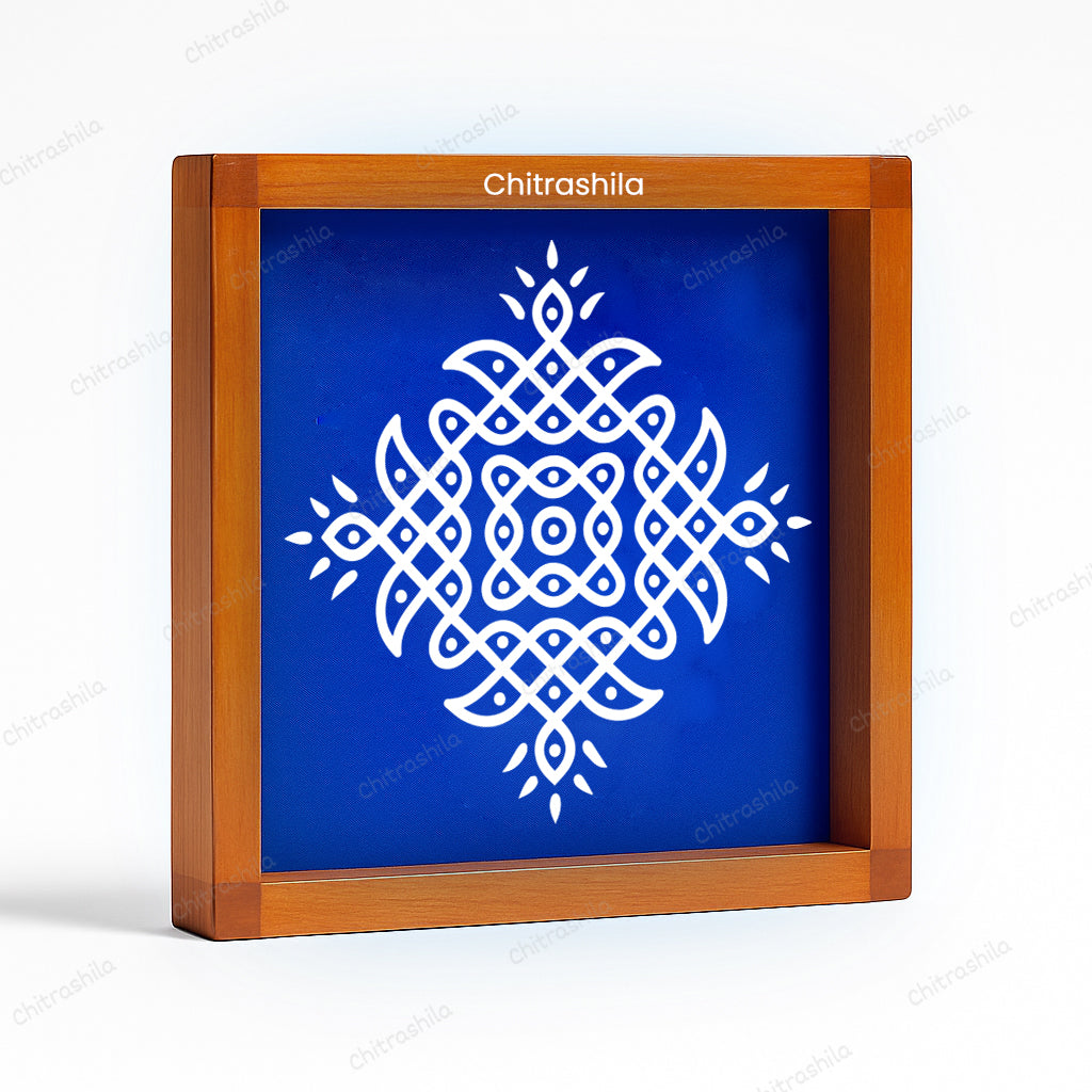 CHITRASHILA® Kolam Dot Wooden Rangoli Stencil 5x5 Inches (WA-20)