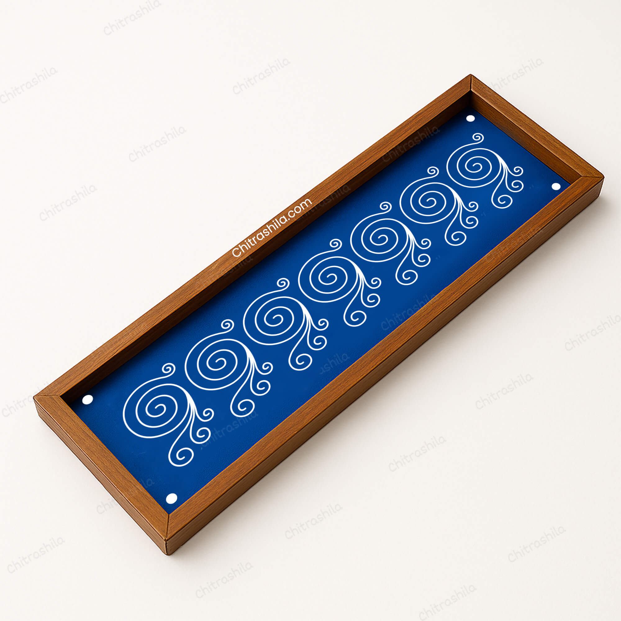 CHITRASHILA® Spiral Curl Border Wooden Rangoli Stencil 17x5 inches (WB-23)