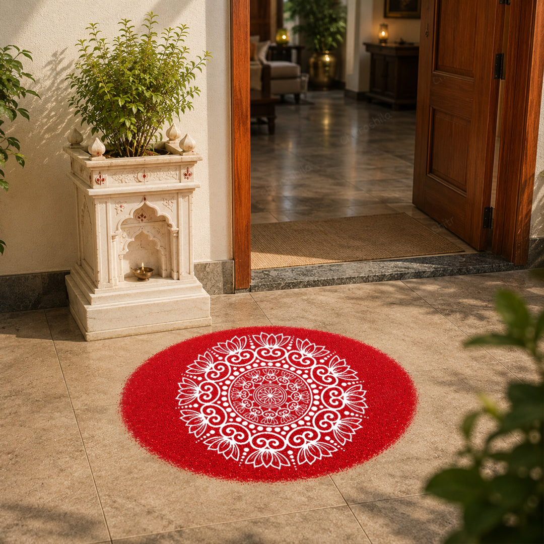Circular Mandala Rangoli Stencil - Paisley Design (WS-91)