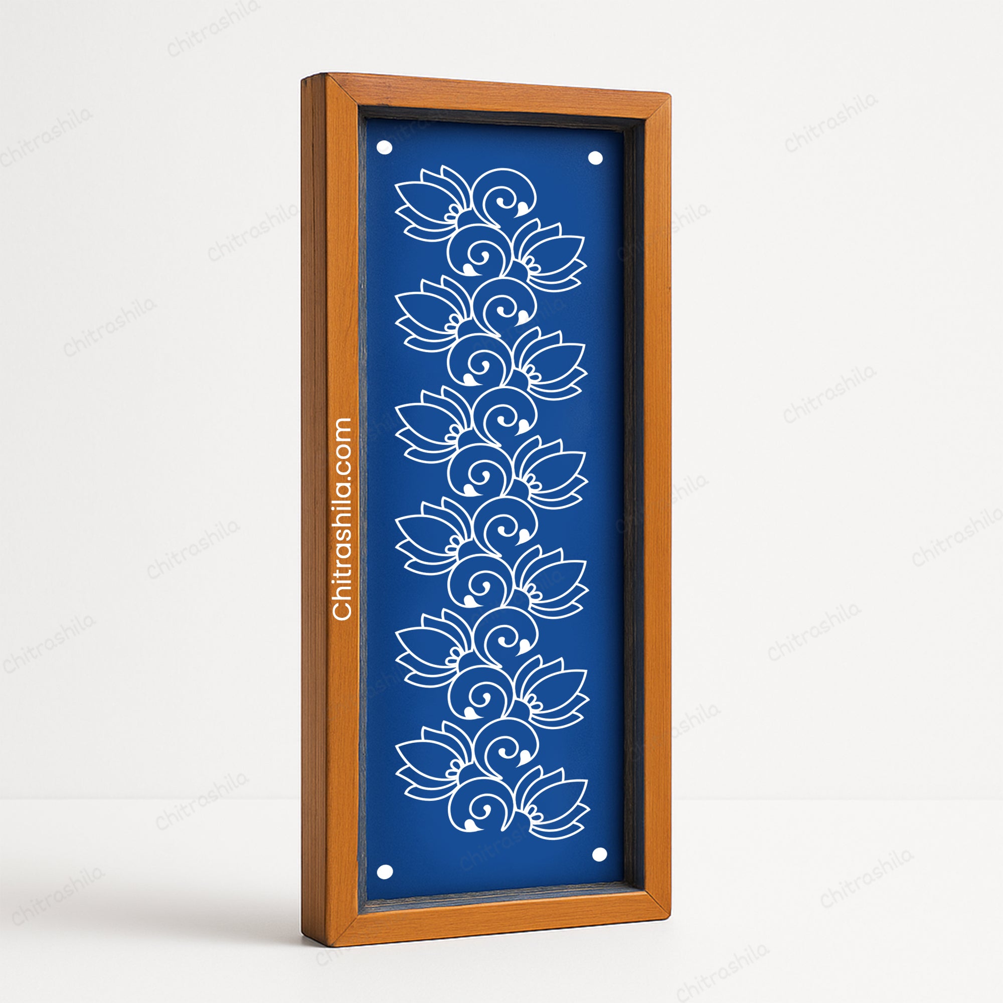 CHITRASHILA® Modern Vine Flower Border Wooden Rangoli Stencil 17x5 inches (WB-17)