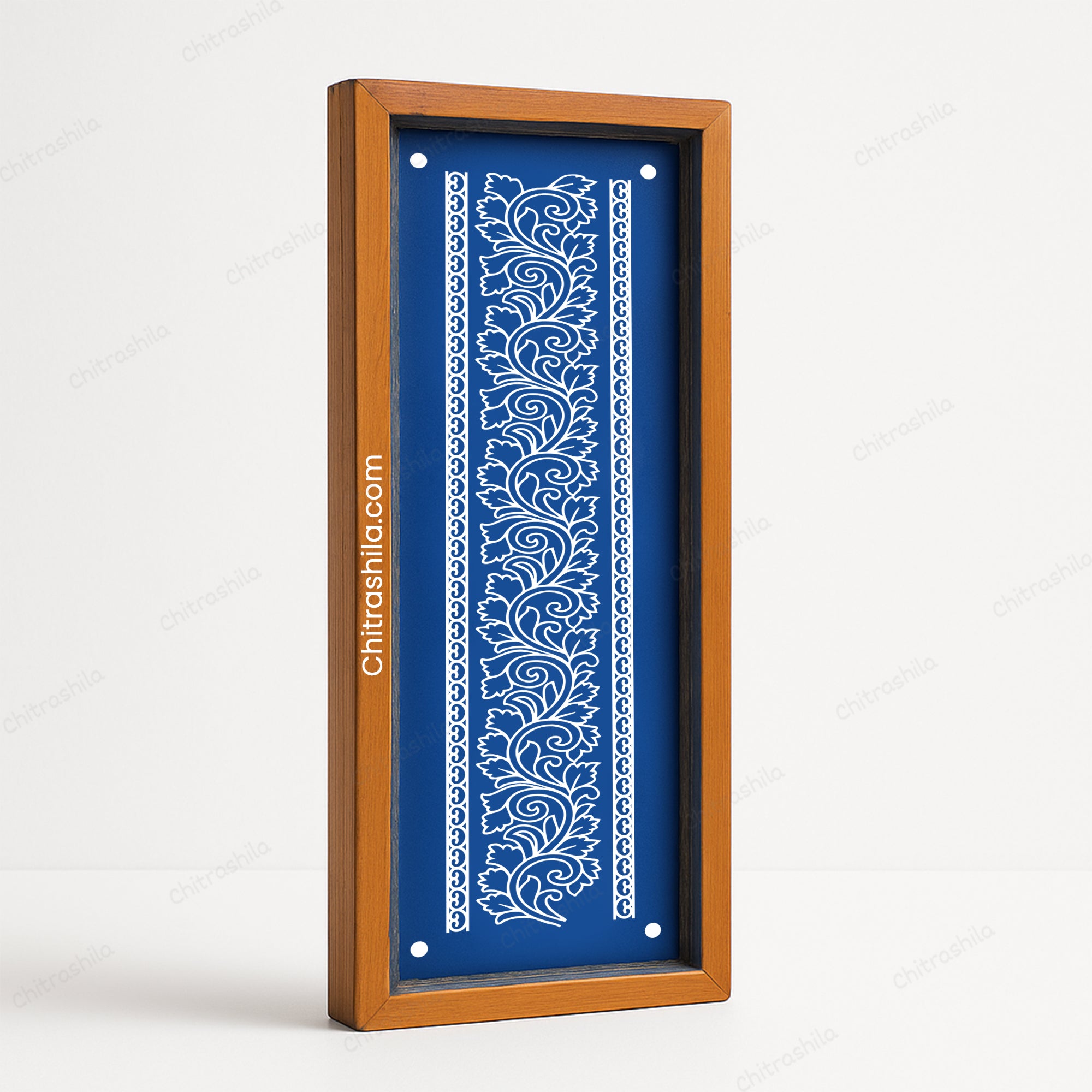 CHITRASHILA® Delicate Border Design Wooden Rangoli Stencil 17x5 Inches (WB‑33)