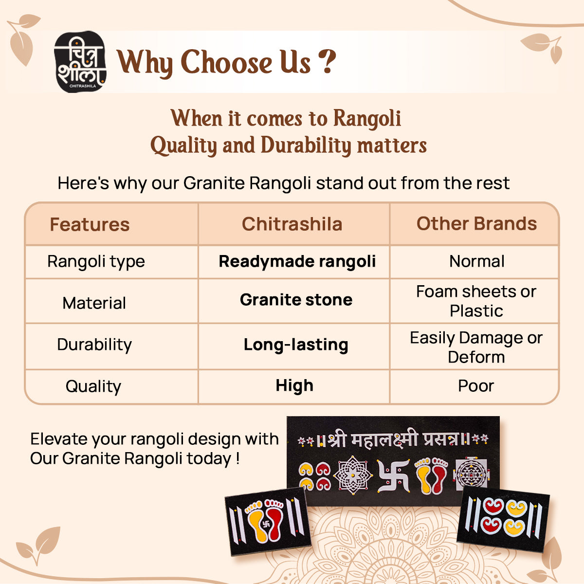 Mahalaxmi Prassan Granite Printed Rangoli
