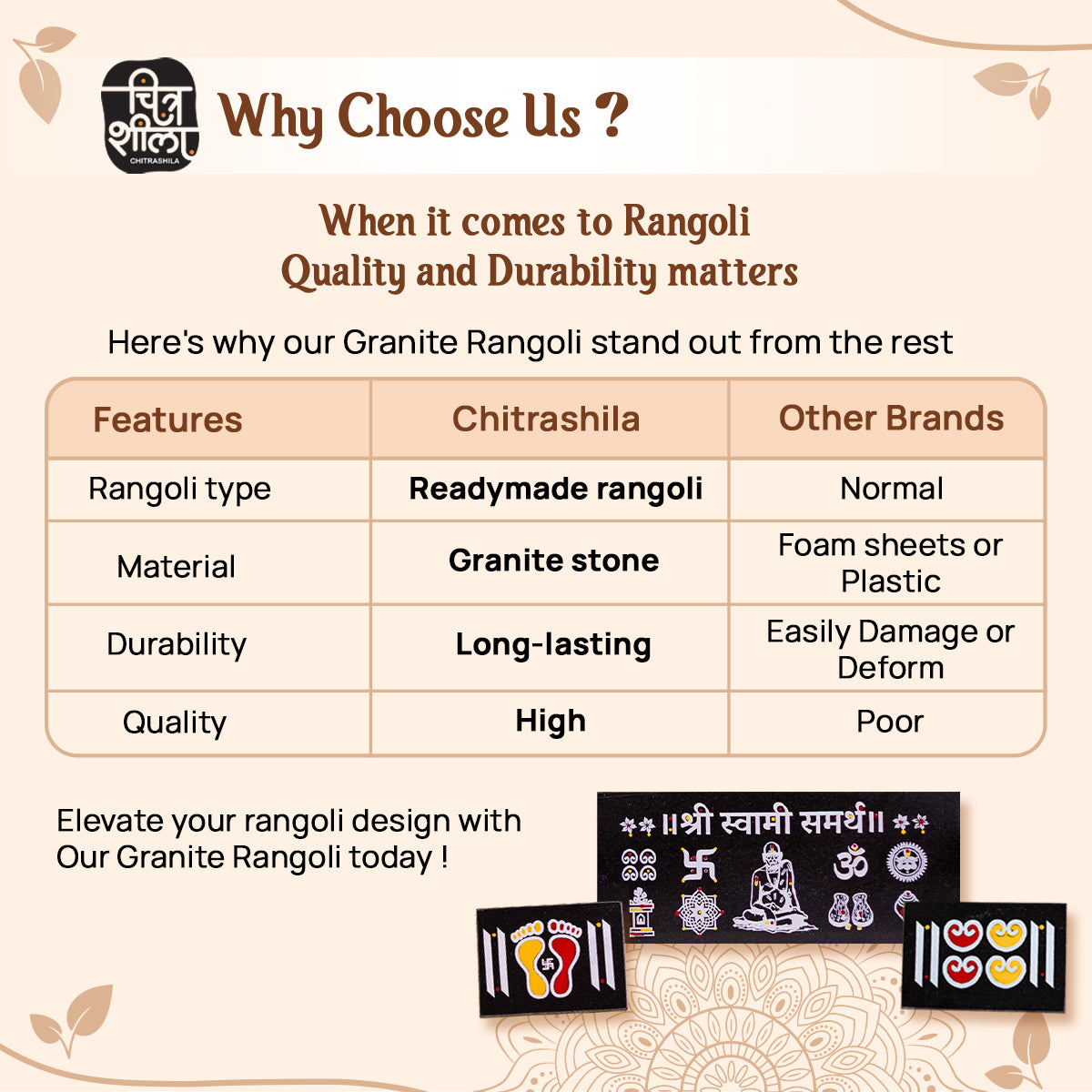 Chitrashila Shree Swami Samarth Granite Printed Rangoli (9*4 inch)