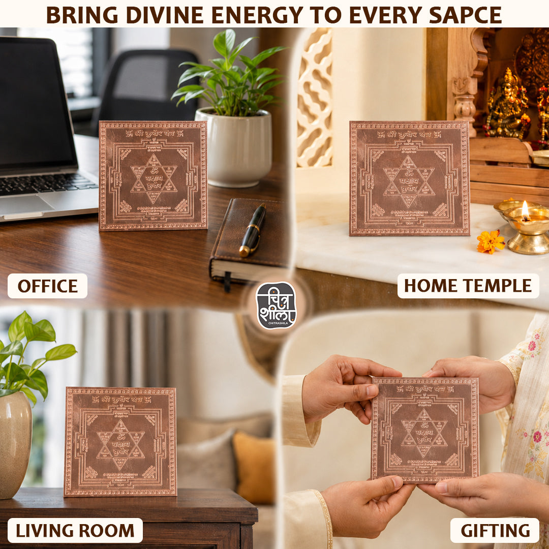 CHITRASHILA® Shree Kuber Yantra - Copper (4*4 inches)