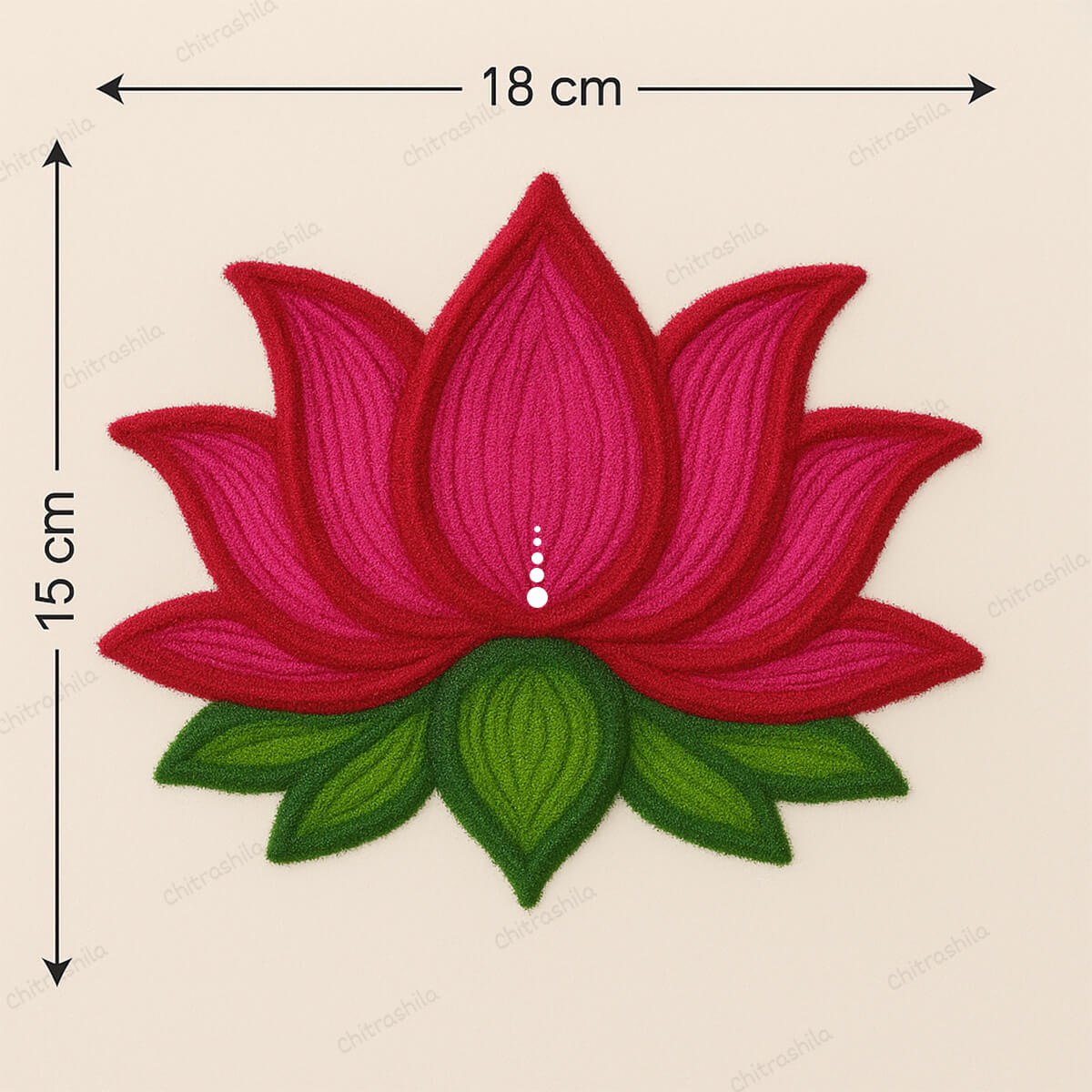 Lotus rangoli Patches with Size