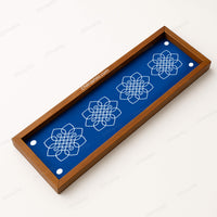 CHITRASHILA® Flower Kambi Kolam Border Wooden Rangoli Stencils 17x5 inches (WB-08)