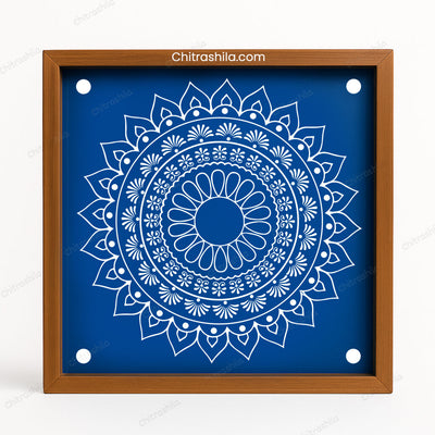 CHITRASHILA® Intricate Mandala Wooden Rangoli Stencil 10X10 Inches (WS-03)