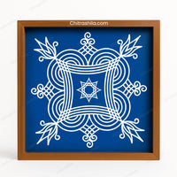 CHITRASHILA® Iyengar Padi Kolam Wooden Rangoli Stencils 10X10 inches (WS-04)