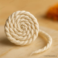 CHITRASHILA® Akhand Jyot Batti - Pure Twisted Cotton Wicks for Diya, Deepak & Aarti (Pack of 3)