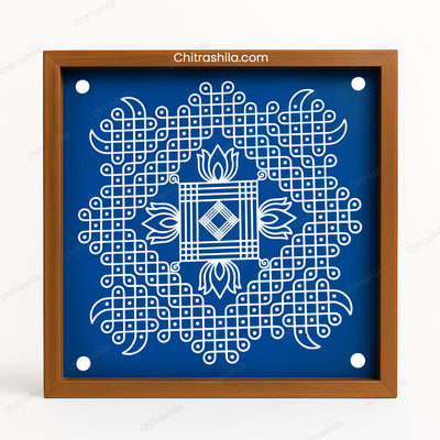 CHITRASHILA® Kambi Kolam Wooden Rangoli Stencils 10X10 inches (WS-06)