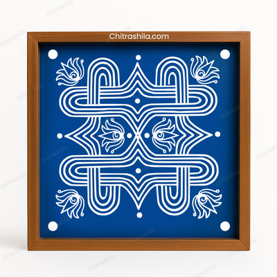 CHITRASHILA® Padi Kolam Wooden Rangoli Stencils 10X10 inches (WS-07)