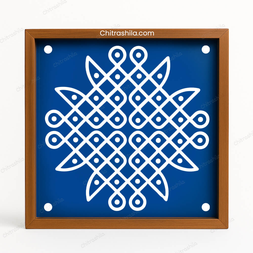 CHITRASHILA® Kambi Kolam Wooden Rangoli Stencils 10X10 inches (WS-10)