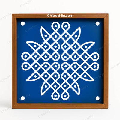 CHITRASHILA® Kambi Kolam Wooden Rangoli Stencils 10X10 inches (WS-10)
