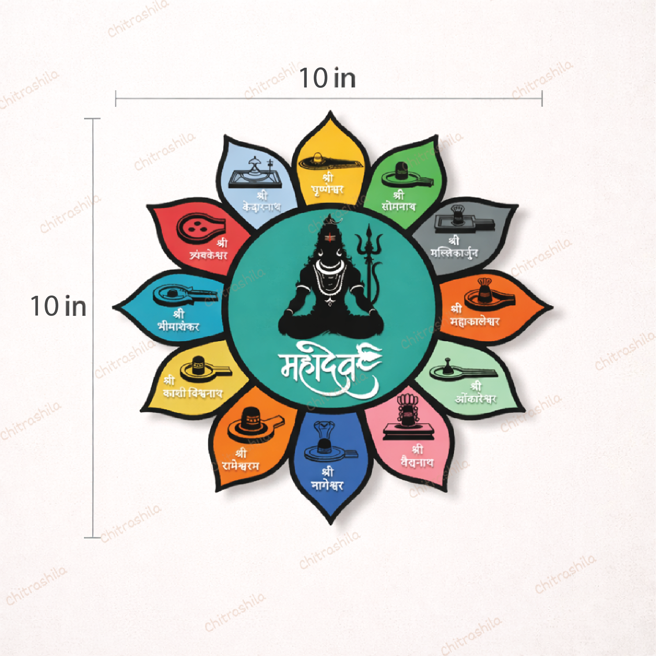 12 Jyotirlinga Wall Hanging Frame for Home & Pooja Space | Divine Mahadev Wall Decor