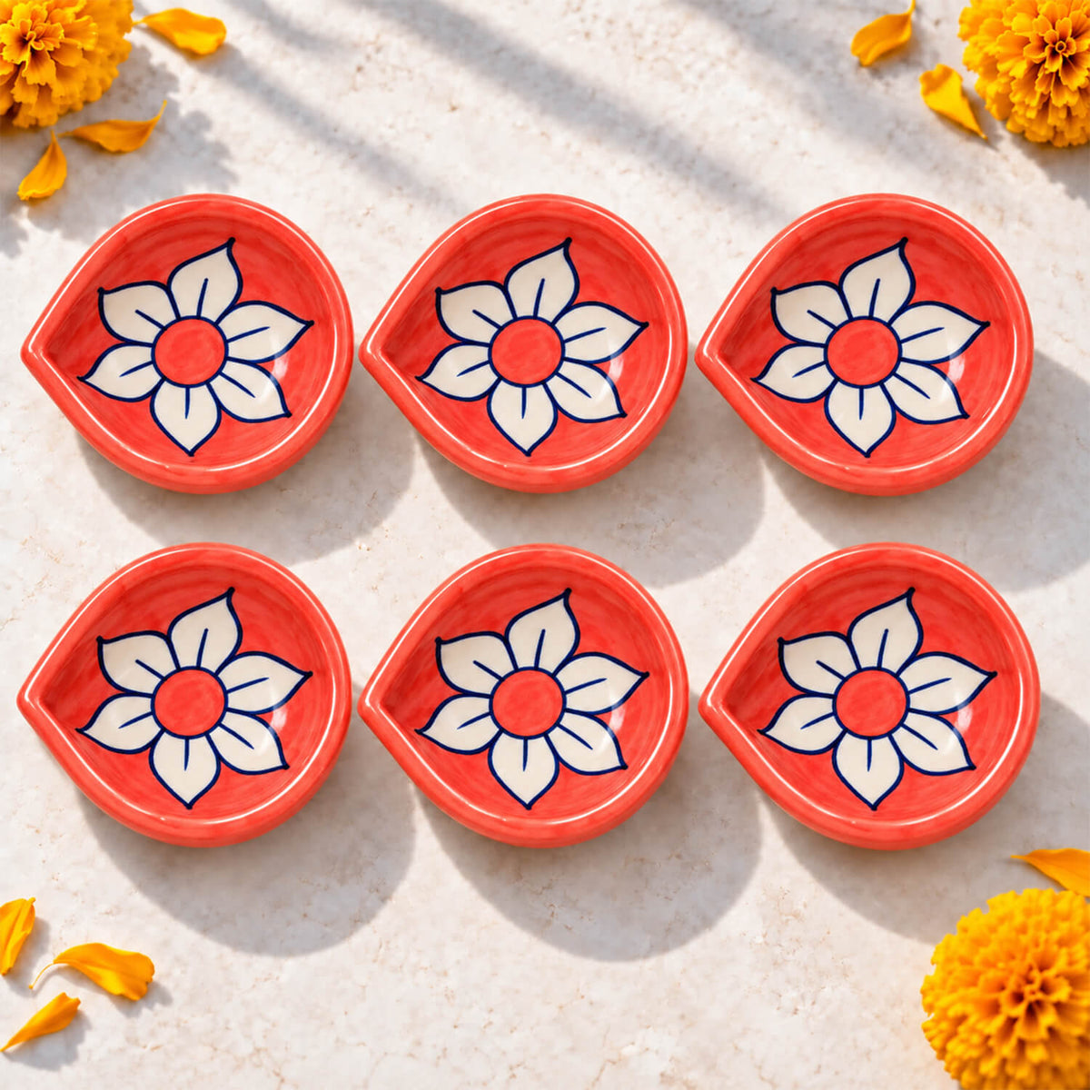 Handcrafted pottery diya set of 6 for Diwali gifting and return gifts