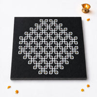 Kolam Dot Rangoli Granite Printed - 12x12 Inch Dotted Design (R-11)