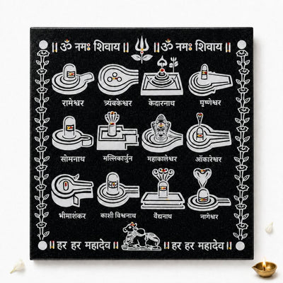 12 Jyotirlinga Rangoli Granite Printed - 12x12 Inch Sacred Design (R-12)