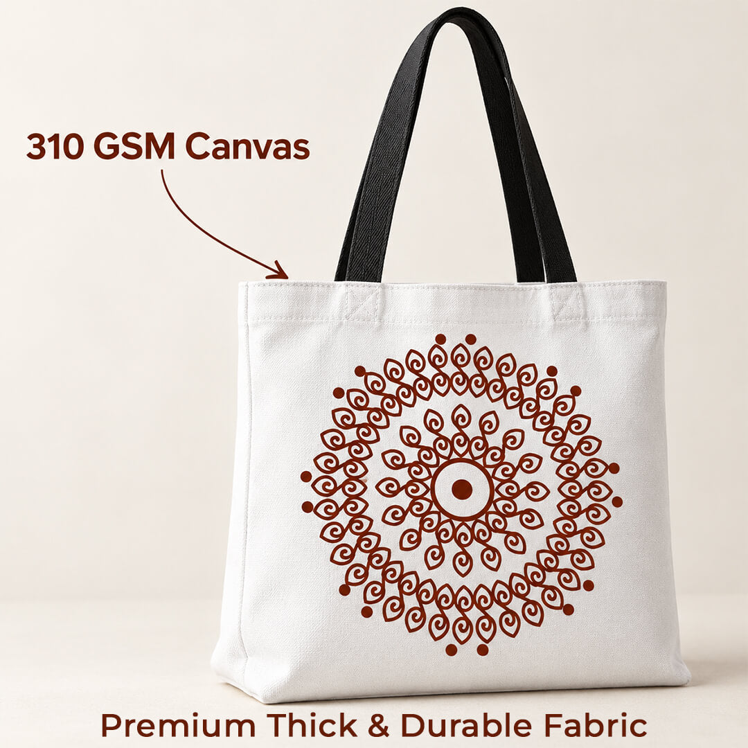 Sacred chakra canvas tote — devotional gift bag