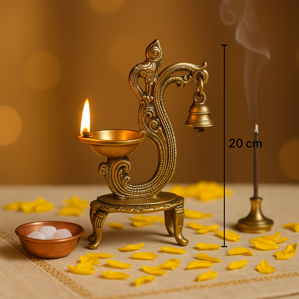 Brass Peacock Diya 