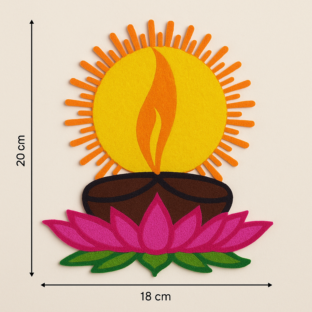 Decorative diya on lotus for home decor