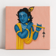 Chitrashila® 4×4 inch Handmade Canvas Painting - Krishna with flute | Devotional Mini Art for Home & Gift Décor