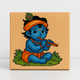 Chitrashila® 4×4 inch Handmade Canvas Painting - Bal Krishna | Devotional Mini Art for Home & Gift Décor