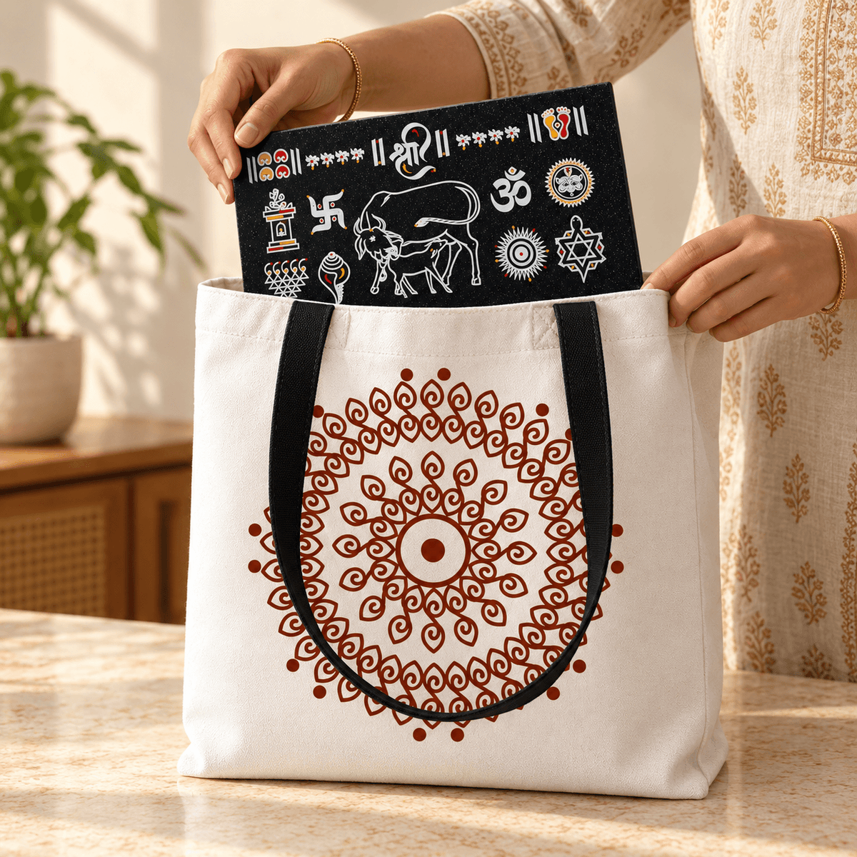 Ananda Chakra printed canvas bag for spiritual gifting