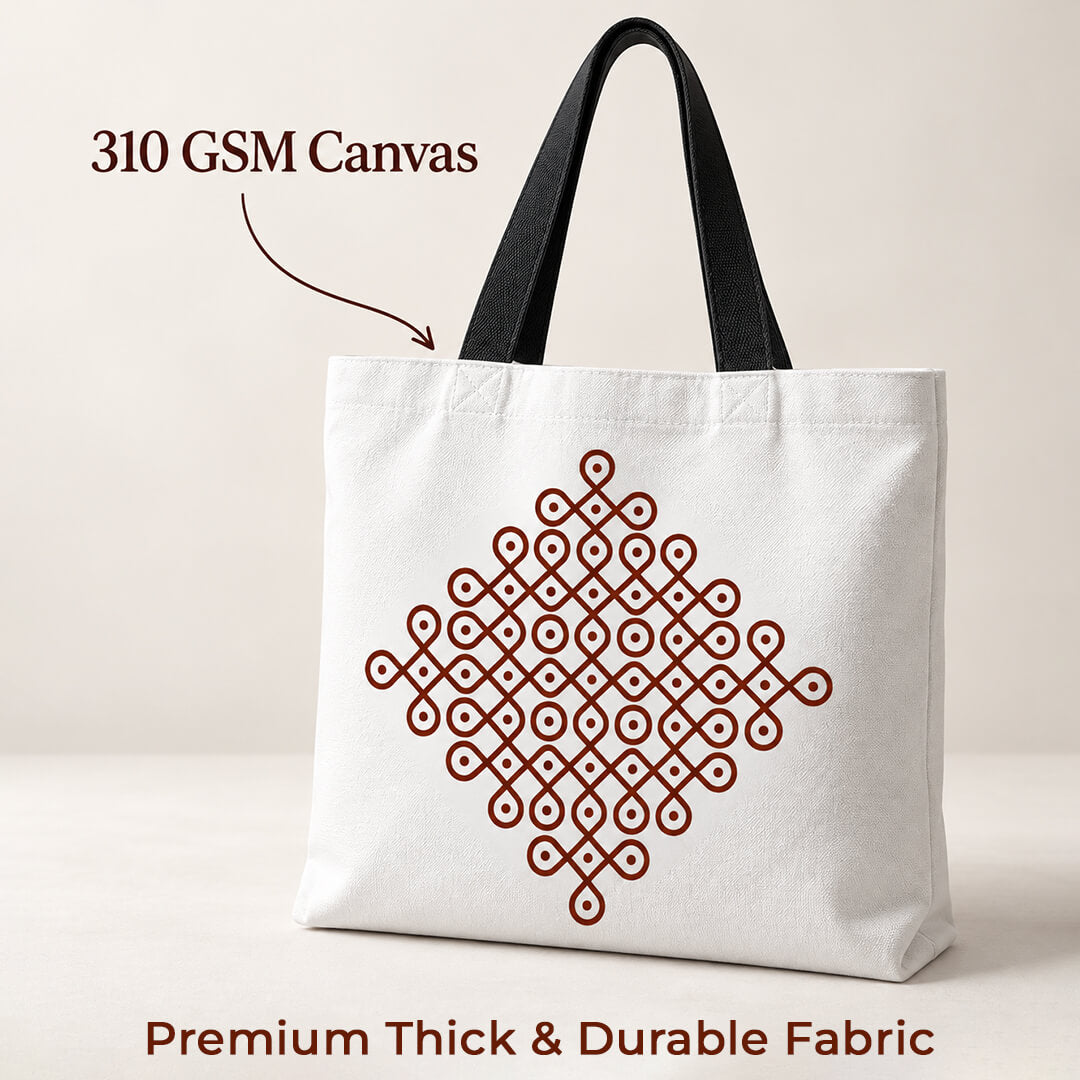Sacred Om Mandala canvas tote — devotional gift bag