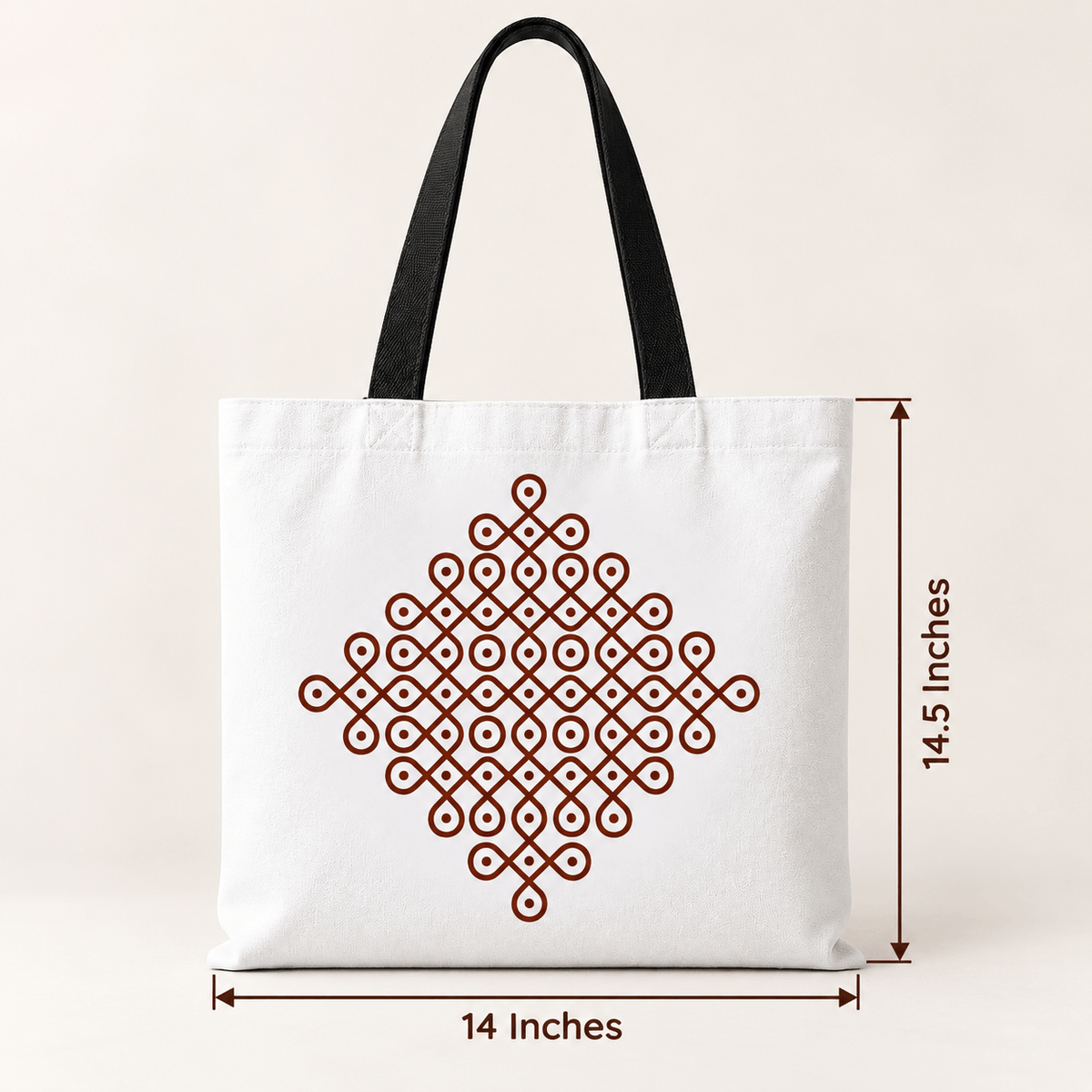 Om Kolam design canvas bag — perfect yoga and meditation tote