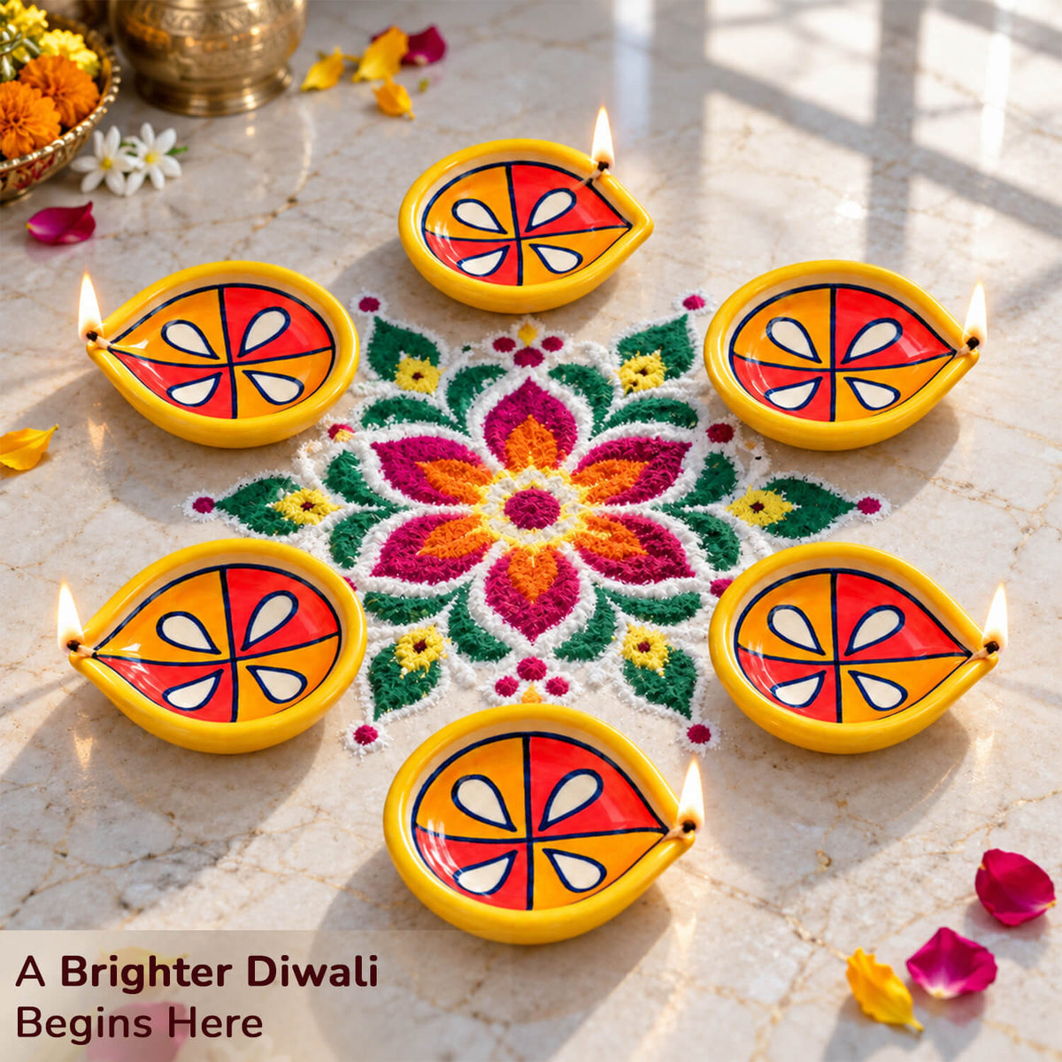 Hand-painted elegant ceramic diyas with refined patterns for gifting