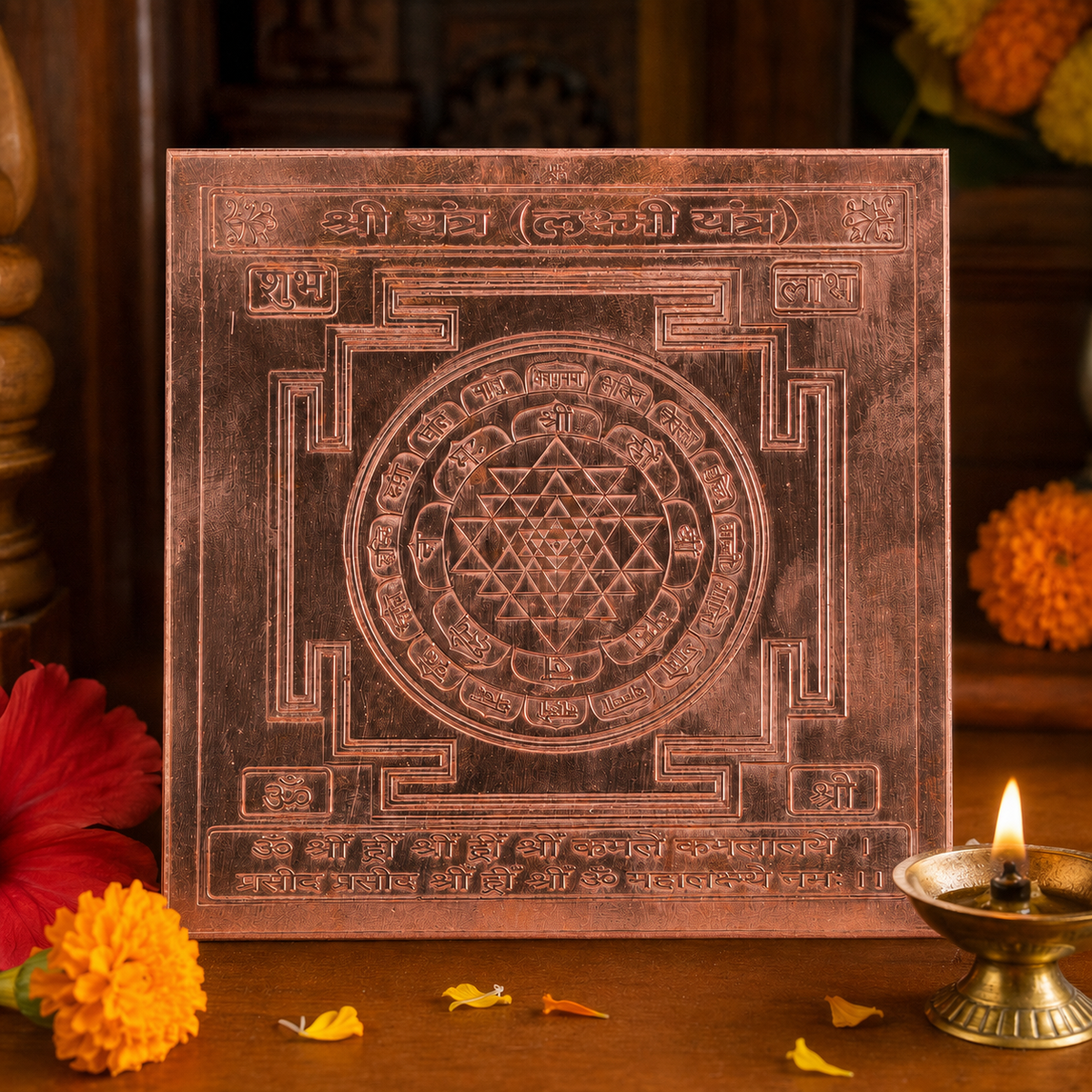 Shree Yantra (Laxmi Yantra) – Copper, 4x4 inch