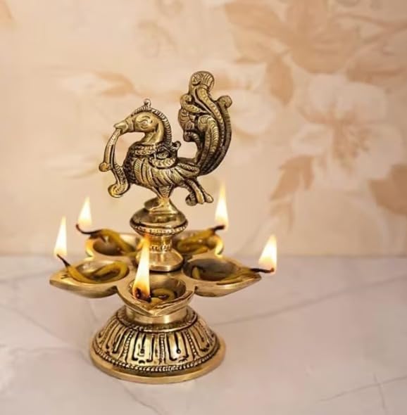 Peacock Brass Diya